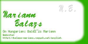 mariann balazs business card